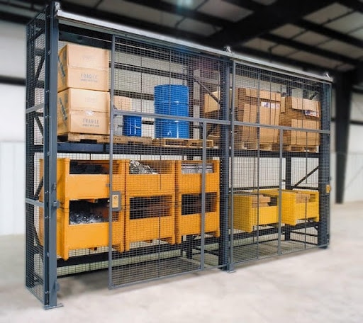 Secured pallet rack enclosure