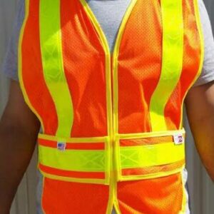 ANSI Class 2 Orange Vest with Chevrons Reflective